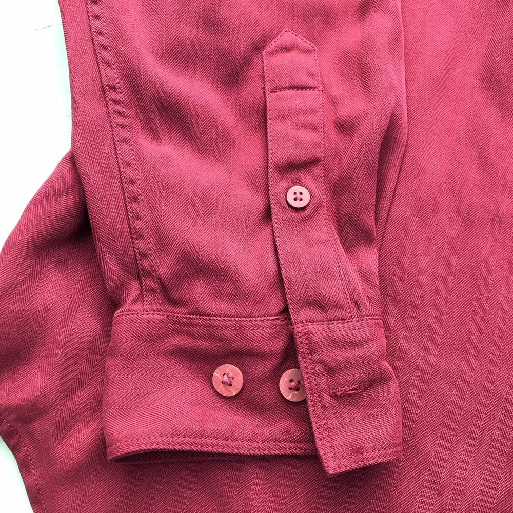 Tommy Bahama Mens Large Rose Red Button Up Shirt Long Sleeve Pocket 100% Silk - Picture 5 of 16